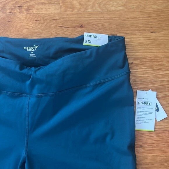 NWT Old Navy Active Mid Rise Go-Dry Leggings in Dark teal XXL - Picture 2 of 5